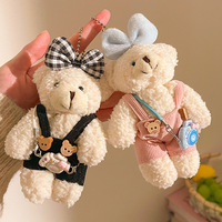 Porte-clés créatif en coton, adorable et mignon mini ours en peluche, accessoires pour sac, petit ours pour porter des vêtements