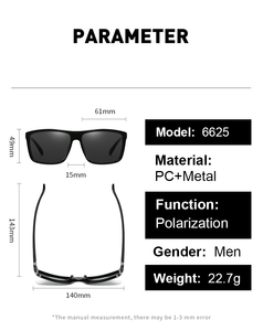 Gafas de sol polarizadas cuadradas para conducción al aire libre, a la moda, deportivas, UV400, para pesca, para hombre - Product Image 5