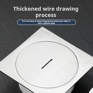 Trampa de suelo DN110 de acero inoxidable 304 moderna, tubo de drenaje de limpieza de 12*12cm, engrosado para baño y balcón - Product Image 4