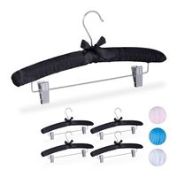 Cintre personnalisé en tissu antidérapant avec rembourrage en éponge, pour pantalons et jupes, avec pinces, pour armoire, maison et présentation en magasin