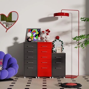 Archivador vertical de 3/6 cajones móvil moderno, muebles de oficina móviles, cómoda de metal debajo del <span class=keywords><strong>escritorio</strong></span> para uso doméstico y hotelero - Product Image 2