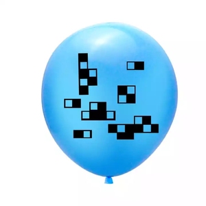 Globos de látex con estampado de temática de <span class=keywords><strong>juego</strong></span> de bloque, suministros para fiesta de cumpleaños, cartel de píxel de feliz cumpleaños, Bandera de tracción, Impresión de minero, venta al por mayor - Product Image 5