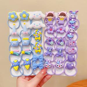 थोक 16 पीसी बच्चों के बाल सहायक कपड़े पहने हुए छोटे लड़कियों के हेयरपिन कार्टून रंगीन पशु सूरजमुखी बच्चों लोचदार हेयरबैंड - Product Image 3