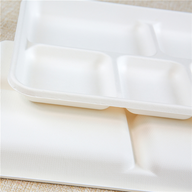 Biodegradable disposable food clamshell/3 5 compartments food box/tray