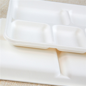 Biodegradable disposable food clamshell/3 5 compartments food box/tray