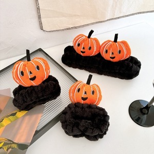 Halloween <strong>pumpkin</strong> funny <strong>headband</strong> girl cute cartoon face wash <strong>headband</strong> with wristband set - Product Image 3