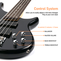Vente en Gros pour Guitare Basse Électrique 5 Cordes Smiger avec Ampli 15W, Instrument Passif Complet 5 Cordes