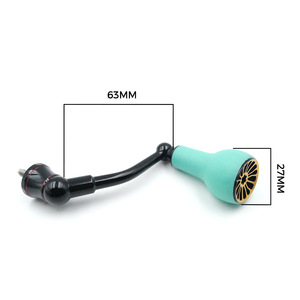 Empuñaduras de Pesca de 63 mm de Fibra de Carbono y 27 mm de TPE en Azul y Dorado para Conversión de Carrete de Spinning Shimano Vanford - Product Image 5