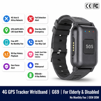 Botón de Pánico SOS con Alerta de Caídas para Personas Mayores, Rastreador de Pulsera GPS 4G G69, Compatible con Monitoreo de Frecuencia Cardíaca y Temperatura
