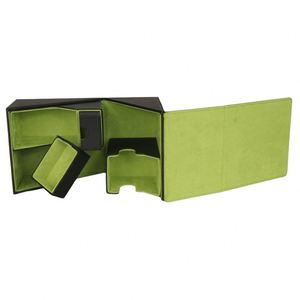 Boîte de rangement pour cartes FX Premium Flip Design en PU vert, porte-cartes en simili cuir pour collection de jeux, protection sécurisée et étanche - Product Image 1