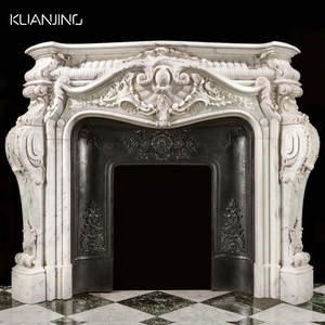 Cheminée autoportante en marbre blanc sculpté à la main pour décoration intérieure de villa, avec télécommande, pour <span class=keywords><strong>cuisine</strong></span> et extérieur - Product Image 5