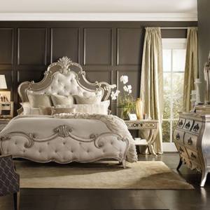 Construction solide Look élégant Arica ensemble de chambre à coucher cadre King convient à la location haut de gamme ou maisons personnelles en bois d'acajou - Product Image 2