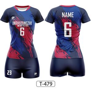 Maglia da <span class=keywords><strong>Pallavolo</strong></span> a Maniche Corte da Donna di Fabbrica e <span class=keywords><strong>Pantaloncini</strong></span> in Poliestere Durevole ad Asciugatura Rapida per Squadre - Product Image 3