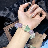 Nouveau Bracelet en Cristal Naturel Multi-Gemmes Citrine Quartz Clair Quartz Fraise Vert - Or, Design Original pour Femmes, Idéal pour les Mariages