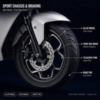 Nouveau design 2026 – Scooter 125CC/170CC avec freins à disque CBS avant/arrière, moto à essence Euro 5 pour le marché international