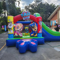 Château gonflable unisexe Paw pour enfants, combo avec toboggan et trampoline, certifié CE, capacité 400 kg, taille 5,5 m