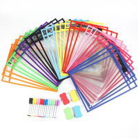 Ventes chaudes, pochettes effaçables à sec, pochettes en plastique réutilisables, pochettes en PVC pour tickets de travail, pochettes transparentes imperméables pour classe, bureau