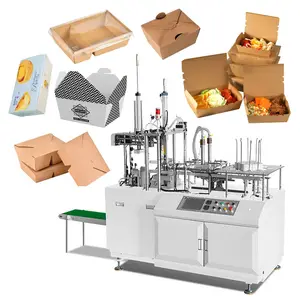 Zhinxin Wegwerp Kartonnen Lunchbox Vormmachines Automatische Fast Food Papieren Doos Maken Machine