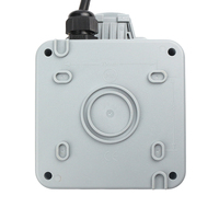 Caja de Enchufe de Pared para Exteriores EKYK Gris, ABS+PC, IP66, Industrial, 13A, con 5 Orificios y 2 Puertos USB, Impermeable