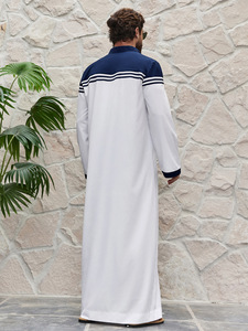 Abaya a Maniche Lunghe del Medio Oriente Thobe Kanzu Abbigliamento Musulmano Maschile Islamico Abito Abaya Saudita per Uomo Veste Araba per Uomini 2025 - Product Image 2
