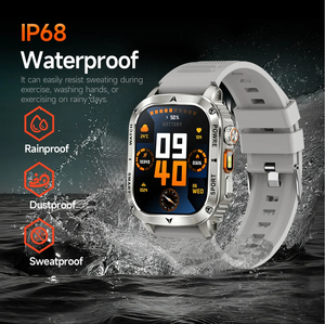 <span class=keywords><strong>Smartwatch</strong></span> Sportivo da Esterno AK80 con Cinturino Opzionale in Silicone e Acciaio, Impermeabile IP68, Monitoraggio Dati Salute 24/7, Bluetooth - Product Image 5