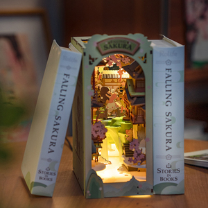 <span class=keywords><strong>Robotime</strong></span> Rolife, Almacén en EE. UU., Casa Miniatura para Armar TGB05, Rincón de Lectura con Flores de Cerezo en Caída, Rompecabezas 3D de Madera - Product Image 2
