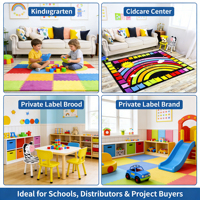 Tapis de classe pour l'apprentissage précoce, tapis circulaire éducatif pour la maternelle, garderie, vente en gros pour usines et commerces