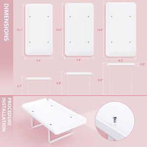 3 pezzi supporto per Cupcake, Set da tavolo da Dessert in acrilico bianco con gambe di supporto in ferro per decorazioni per caramelle di compleanno - Product Image 2