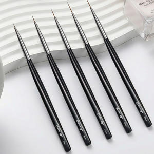 Ensemble de pinceaux professionnels de haute qualité pour nail art noir, personnalisés, pinceaux liner pour nail art, 5 pièces, 7/9/11/15/20 mm - Product Image 5