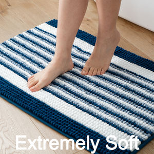 <span class=keywords><strong>Tapis</strong></span> de bain en Polyester recyclé à rayures, Chenille, Super doux, Absorption <span class=keywords><strong>d</strong></span>'eau, séchage rapide, lavable, <span class=keywords><strong>tapis</strong></span> pour <span class=keywords><strong>évier</strong></span>, baignoire - Product Image 2