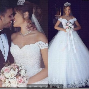 <b>White</b> Off Shoulder <b>Lace</b> Mermaid Wedding Dress Sweetheart Neckline Natural Waistline Elegant Korean Style Bridal Gown - Product Image 1