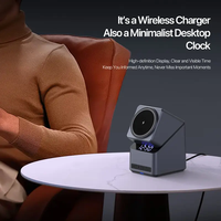 Neu eingetroffen: 4-in-1 drehbare magnetische 20W Schnell-Ladestation mit Uhr für iPhone 12-17, Watch & Co.