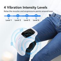 Masseur chauffant sans fil pour genoux à vibrations, batterie rechargeable, minuterie intelligente, machine de massage sans fil pour genoux, coudes et épaules