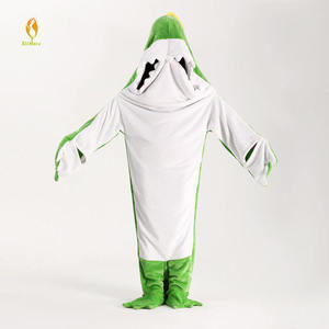 Nuovo Arrivo: Sacco a Pelo a Forma di Squalo, <span class=keywords><strong>Pigiama</strong></span> Intero a Tema <span class=keywords><strong>Dinosauro</strong></span>, Coperta in Flanella Ispessita, Abbigliamento <span class=keywords><strong>da</strong></span> Casa - Product Image 2