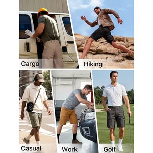 FOXA Men's Hiking Cargo Shorts Quick Dry Lightweight Mid Waist 8 Pockets Outdoor Casual Shorts - Product Image 6