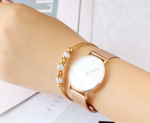 Mode Lisse En Acier Inoxydable Plaqué Or Perle Ronde <span class=keywords><strong>Bracelet</strong></span> Zircon Diamant <span class=keywords><strong>Bracelet</strong></span> <span class=keywords><strong>Bracelet</strong></span> pour Femmes Bijoux - Product Image 4