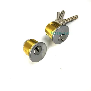 SC Keyway Rekeyable 5 Pin Double Deadbolt Cam 1 pulgada Cilindro de mortaja redondo de latón