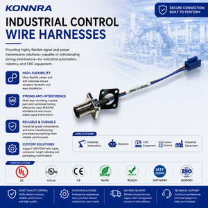 Op maat gemaakte afgeschermde industriële kabelboomconnectorassemblage PBT/PVC voor motorfietsen, auto's en automatisering, IP68-geclassificeerd - Product Image 1