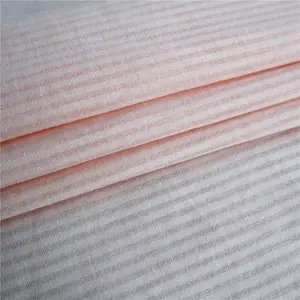 Gots certified organic cotton 2023 fashion high quality stripe 100% cotton jacquard fabric pink for women shirt