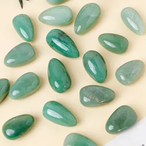 Wholesale Healing Natural Crystal Handmade Aventurine Tumbled Stone Carving Droplet Green Crystal For Decor