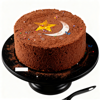 Support à gâteau sur mesure de grande taille 12 pouces avec spatule à gâteau, support rond en fibre de bambou pour cupcakes, support à dessert, support de décoration de gâteaux