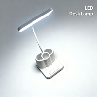 Lampe de bureau LED à brancher, lampe de table à 3 niveaux de luminosité avec lumière blanche fixe, lampe de lecture alimentée par courant alternatif pour le bureau et les études