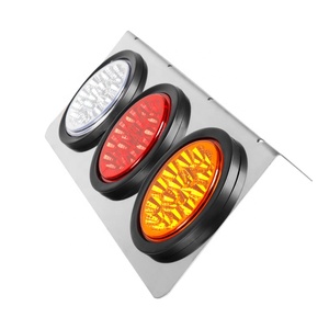 Hot Bán 12V 24V <span class=keywords><strong>54Pcs</strong></span> <span class=keywords><strong>LED</strong></span> <span class=keywords><strong>3</strong></span> Trong <span class=keywords><strong>1</strong></span> Không Gỉ Tấm <span class=keywords><strong>LED</strong></span> Ba Ống Kính Kết Hợp Đuôi Ánh Sáng Cho Xe Tải Rơ Moóc - Product Image 2