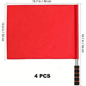 Hot Sales Sports <b>Referee</b> Track and Field Sports <b>Flag</b> Linesman Stainless Steel Pole Hand <b>Flag</b> for Soccer Volleyball - Product Image 2