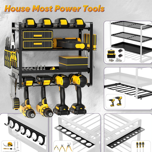 Organizador de Baterías para Herramientas Eléctricas Inalámbricas de Alta Resistencia, Montado en la Pared, de 4 Niveles, Universal, para Taladro Inalámbrico - Product Image 4