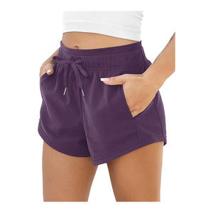 Conjunto de pantalones cortos de terciopelo de cintura alta para mujer, transpirable, Sexy, informal, deporte, entrenamiento, equipo de Yoga, ropa de entrenamiento sin costuras, suministro al por mayor - Product Image 4