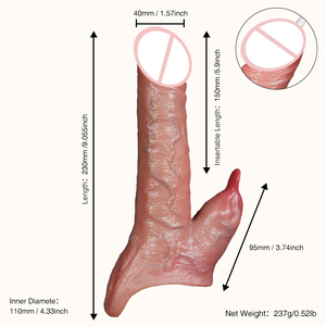 Bao cao su rung đeo được 9.05 inch, kích thích hai điểm G và đầu dương vật, có lưỡi, tăng kích thích kép, bao dương vật kéo dài, đồ chơi tình dục dành cho nam giới - Product Image 6