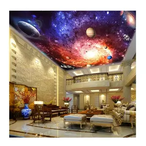KOMNNI Custom 3d Ceiling Murals Wallpaper Fantasy Colorful Gradient Universe Star Wall Murals Room Wallpaper For Walls 3d