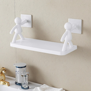 Einstöckiges Bohrfreies Eckregal aus Kunststoff Duschablage und Küchen- & Toilettenorganizer Badezimmerzubehör - Product Image 5