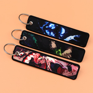 18 Designs Japan Style Jujuttsu Kaisan <b>Anime</b> <b>Keychain</b> Gojo Satoru Woven Embroidered <b>Keychain</b> Accessories - Product Image 3